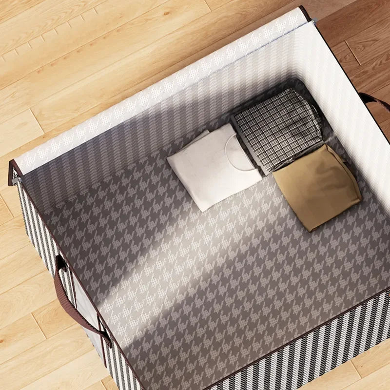 Large Woven Storage Baskets with Lids for Laundry & Home Organization