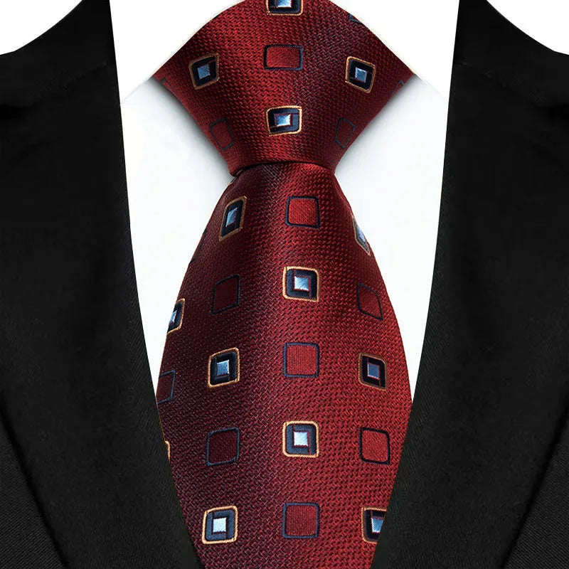 Luxury Red Paisley Men’s Tie. Classic Business and Wedding Necktie