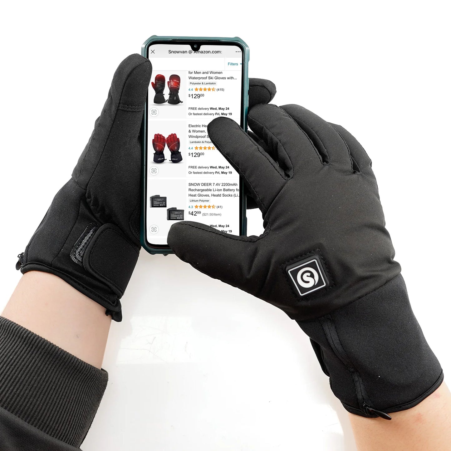 Savior Heat Heated Mittens Waterproof Skiing Gloves