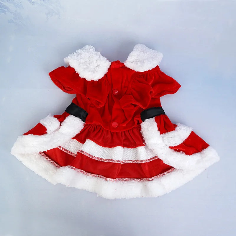 Soft Breathable Cats Christmas Dress Fashion Cute Santa Claus Dog Skirt  Warm Pet Christmas Costume New Year Clothes for Dogs