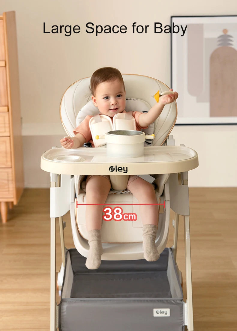 7-in-1 Convertible Baby High Chair with Adjustable Tray & Foldable Design
