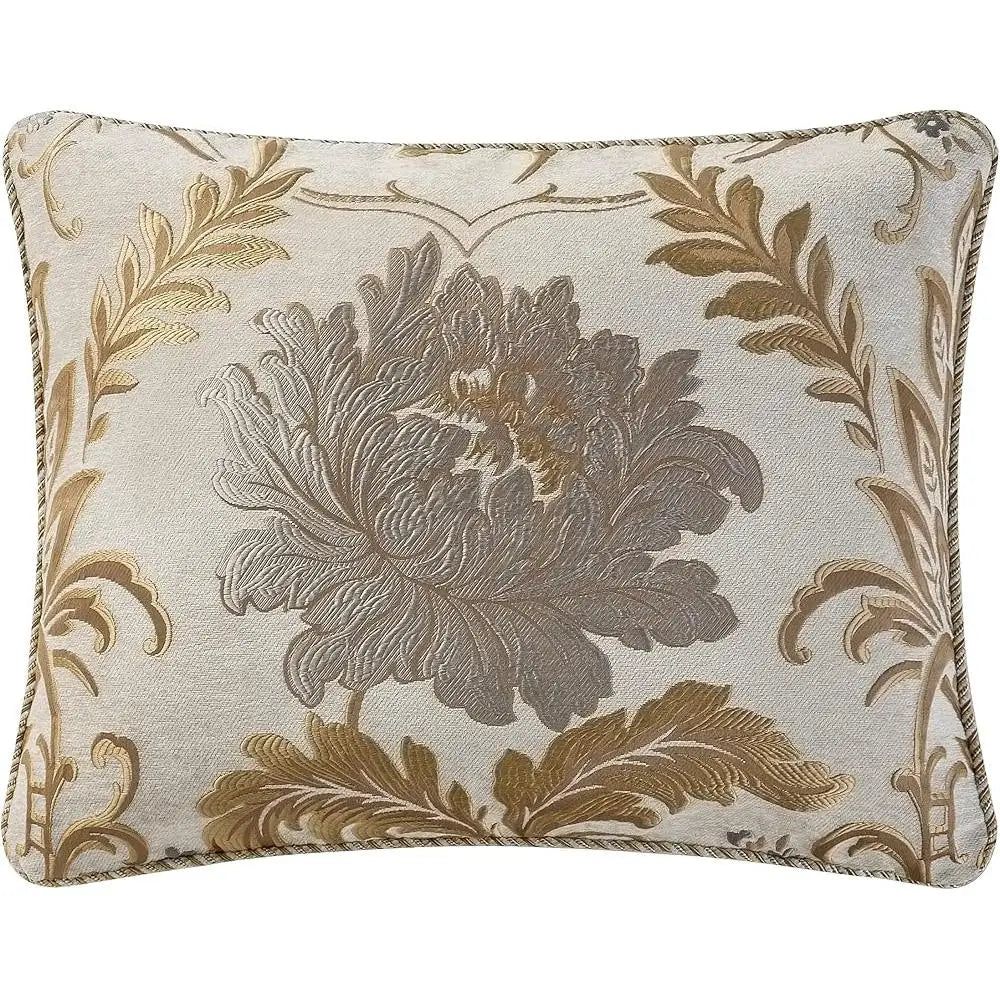 Queen Comforter Set 6 Piece Floral Jacquard Shams Bed Skirt