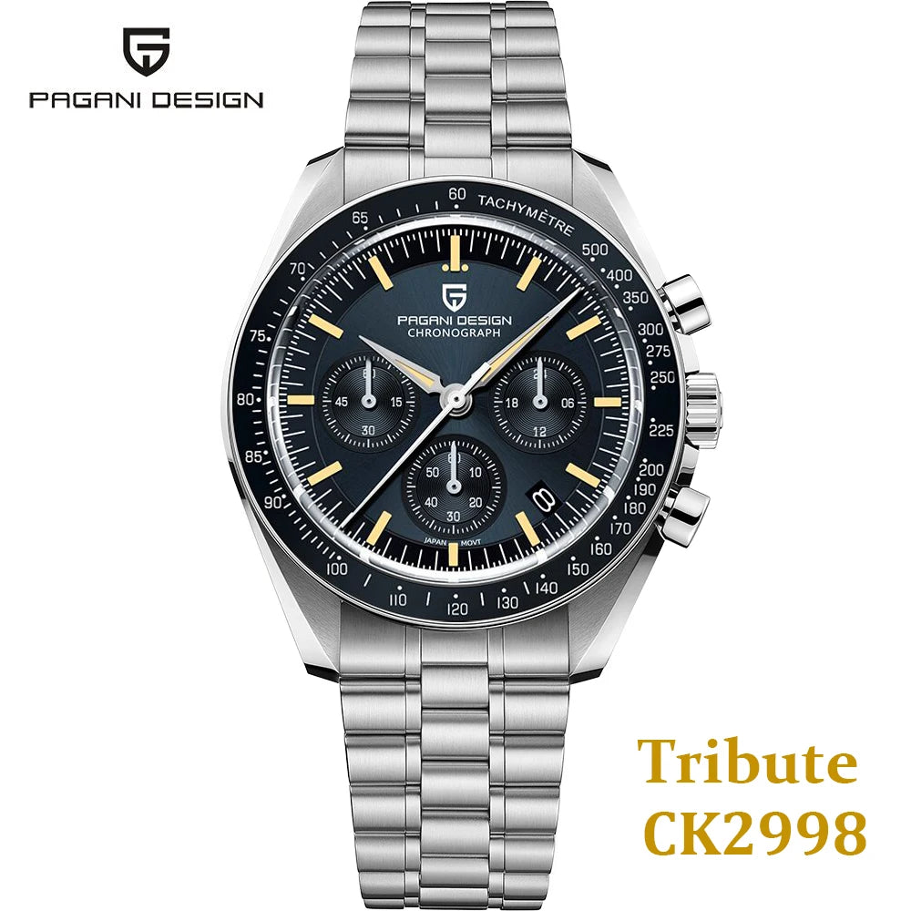 Men’s PAGANI DESIGN Watch – Stainless Steel Bracelet & Classic Round Dial