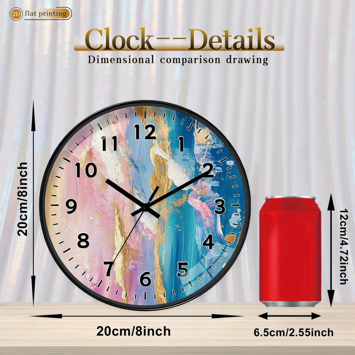 Pastel Sky & Clouds Wall Clock – Colorful Modern Home Décor