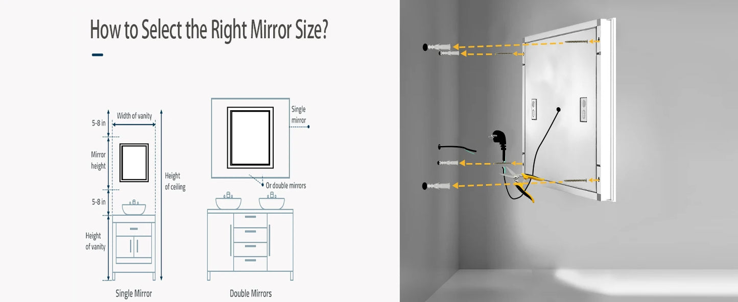 LED Bathroom Mirror 800mm Square Wall Mirror with Bluetooth Time Temperature Display 3 Colours Front+Backlit Anti-fog Memory