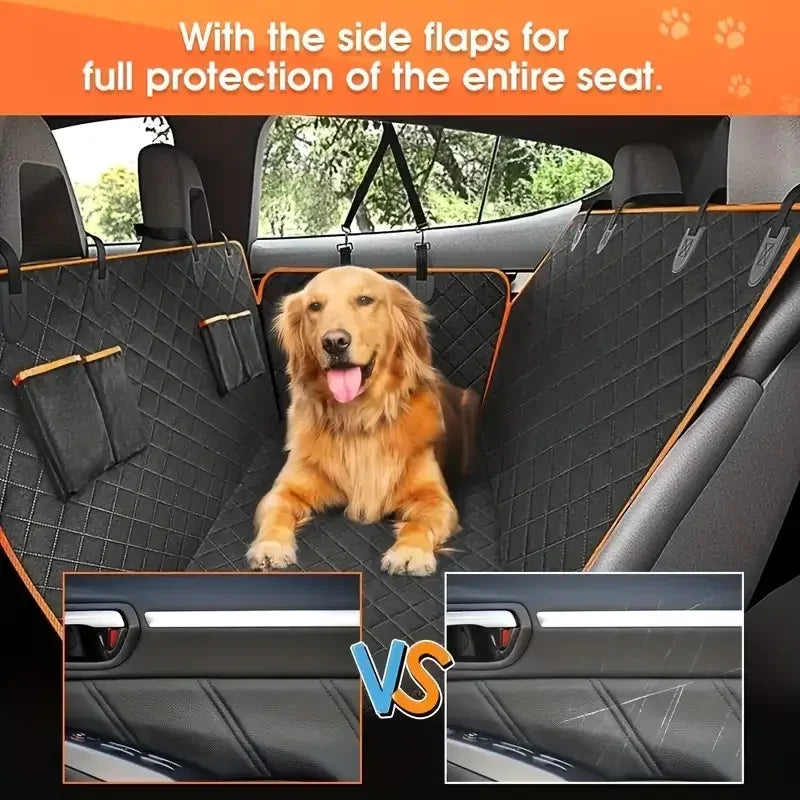 ArmorShield Waterproof Dog Car Hammock Seat Cover. Heavy Duty Pet Travel Protector