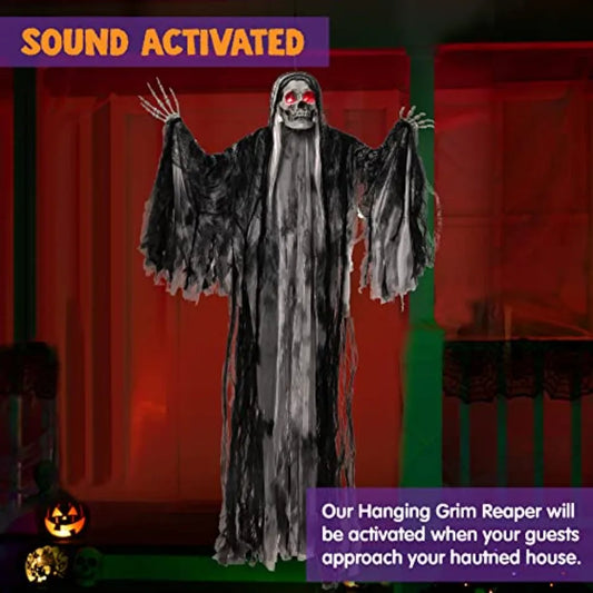 Halloween Animated Hanging Grim Reaper Outdoor Decorations