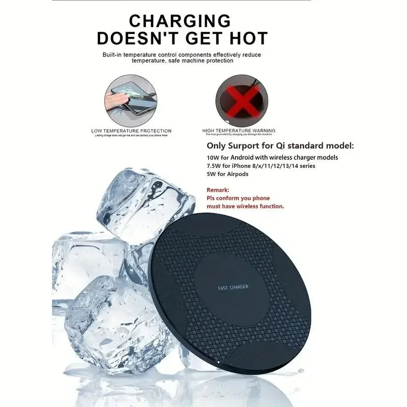 Ultra Thin Wireless Fast Charging Pad for Smartphones  Universal Qi Charging Dock
