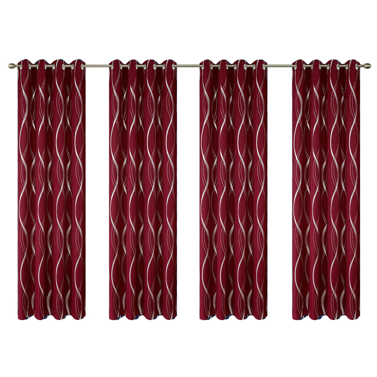 4-Panel Silver Foil Blackout Curtains | Heavy Window Panel Set