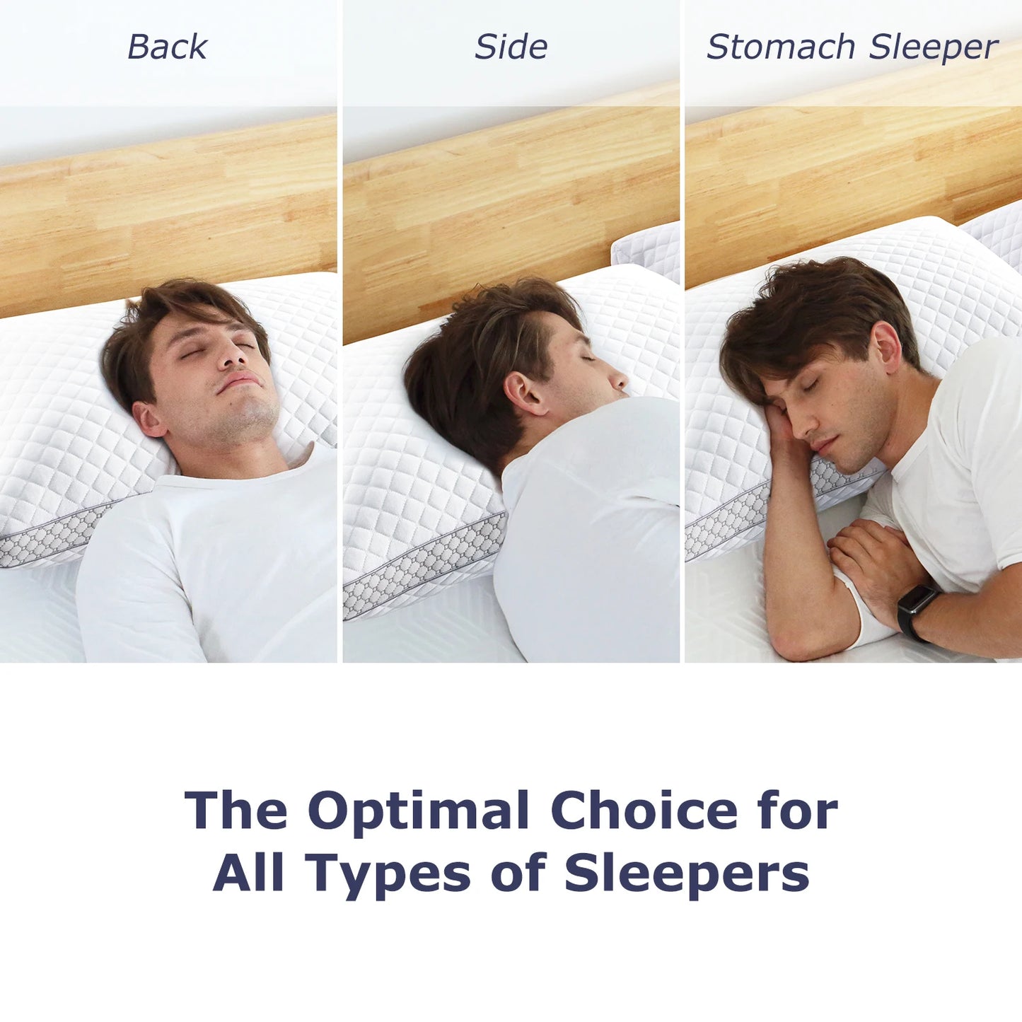 BedStory Standard Pillow Set of 2 – Soft Knitted Cover, Down Alternative Fill, Supportive & Breathable for All Sleep Positions