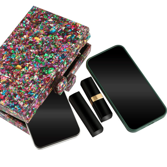 Elegant Acrylic Evening Crossbody Clutch Bag