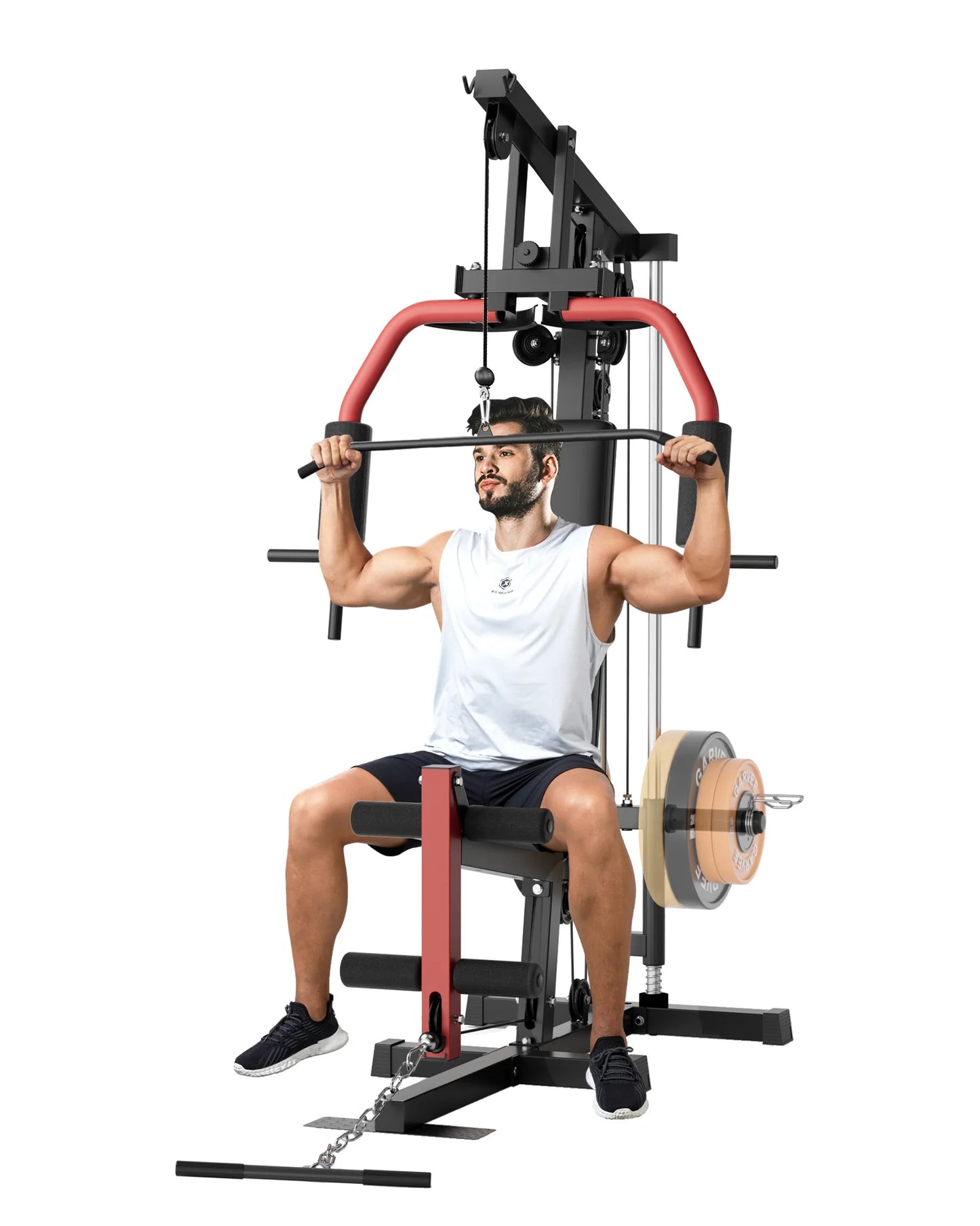 5-in-1 Multifunctional Home Gym Equipment Full Body Workout Machine with Lat Pulldown and Strength Training Station
