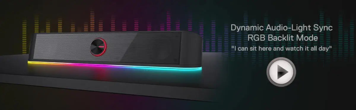Redragon GS560 Adiemus RGB USB Desktop Soundbar . Stereo Gaming Speaker for PC and Laptop
