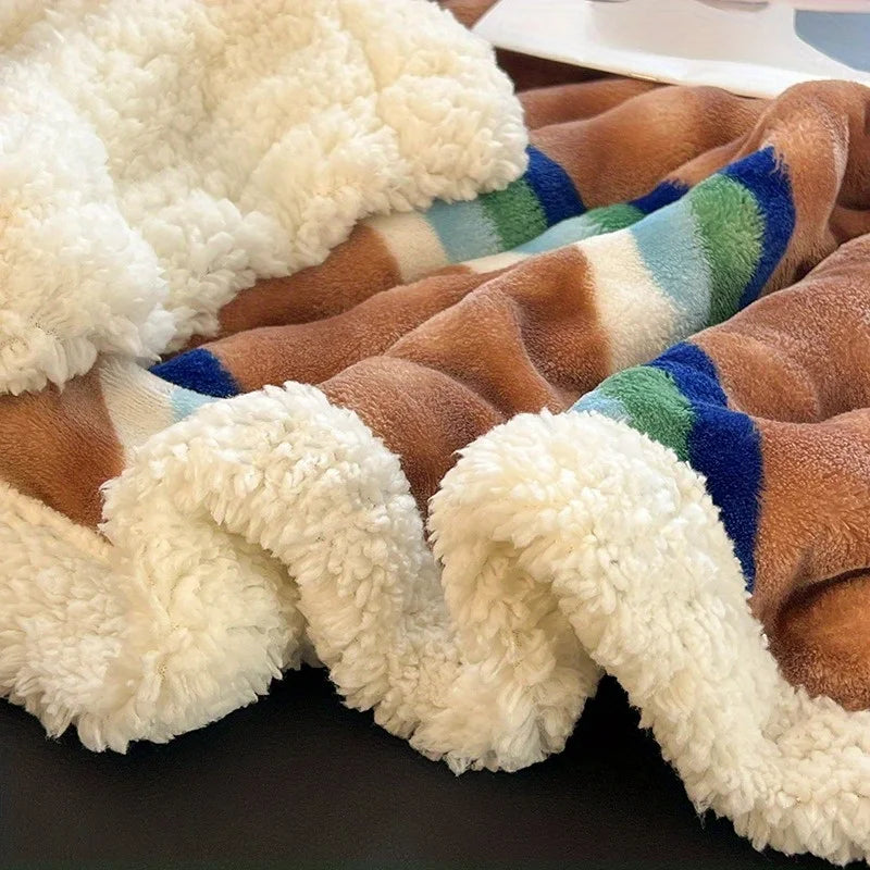 Luxury Soft Plaid Sherpa Fleece Blanket . Cozy Warm Throw for Sofa, Bed & Dorm Room