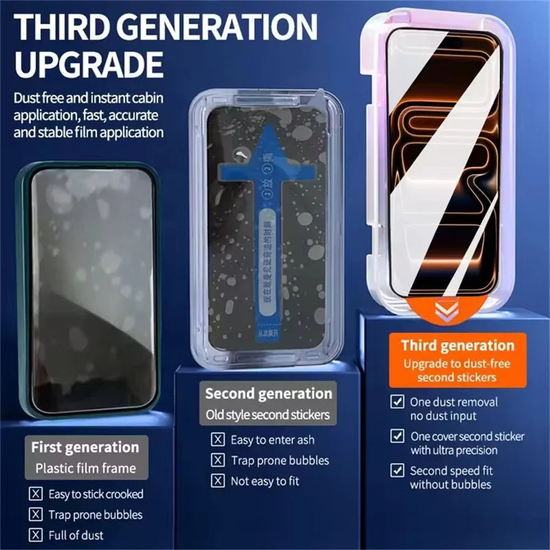 3-Pack Tempered Glass Screen Protector with Easy Install Kit  Full Coverage Protection