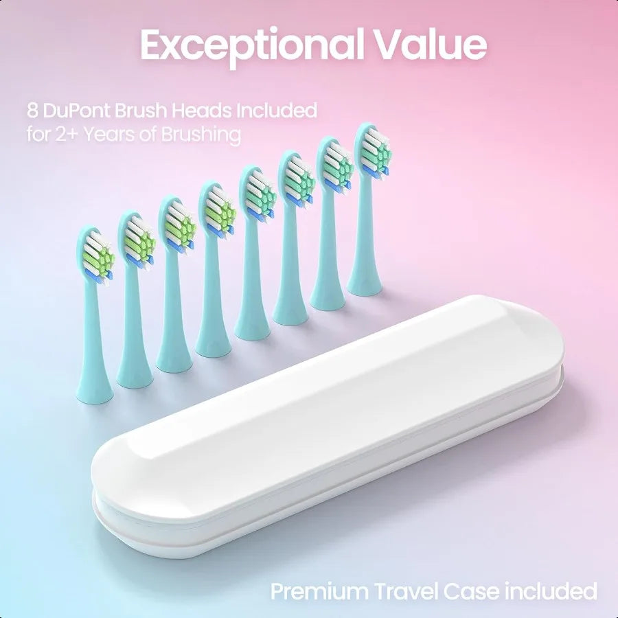 Electric Toothbrush for Adults and 8 Brush Heads5 Modes55 Days Rechargeable Battery Life44000 VPM Motor2 Minute Smart Timer IPX