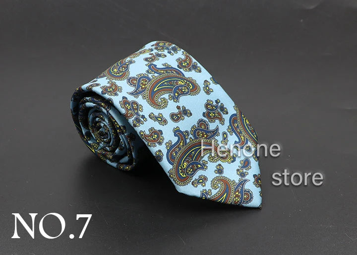 Luxury Floral & Paisley Men’s Silk Necktie .Wedding & Business Tie