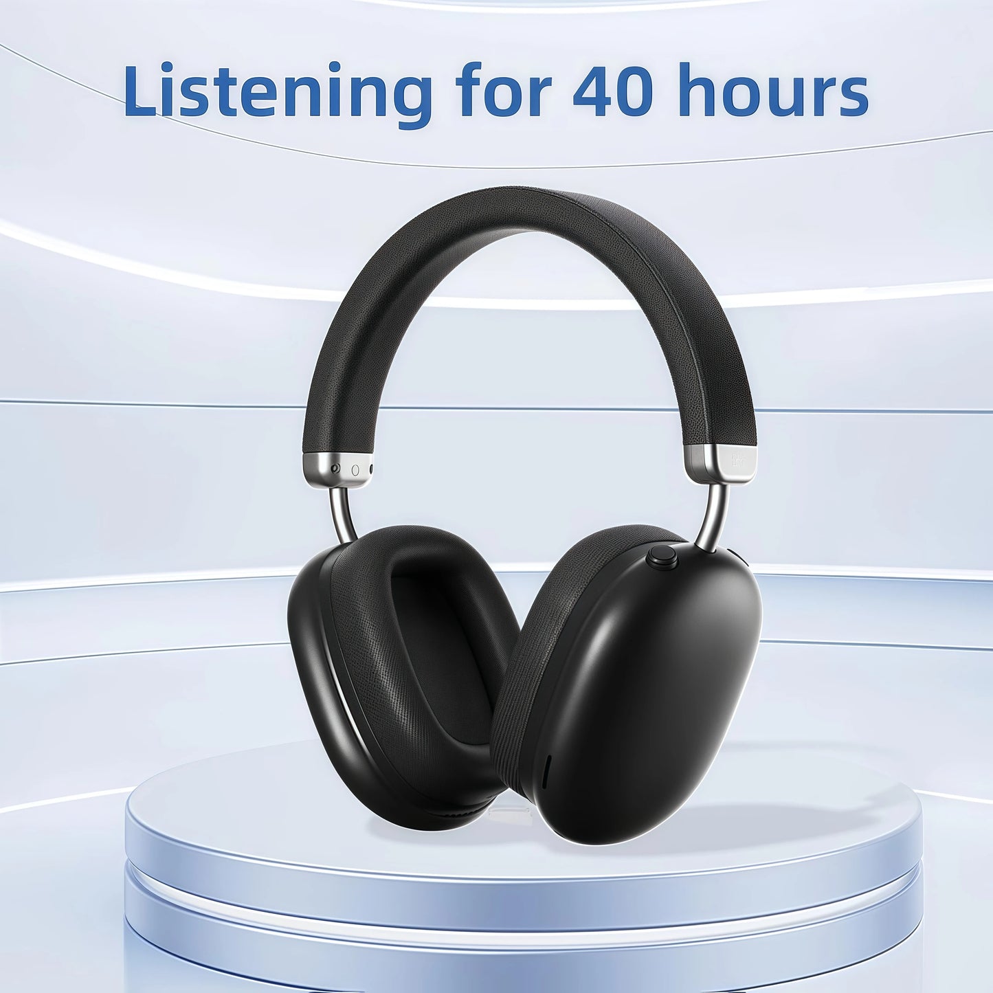 Wireless Bluetooth Over-Ear Headphones with Built-In Microphone