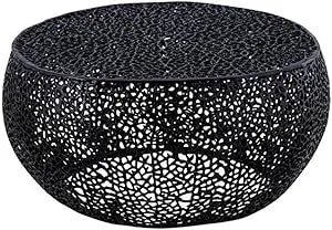 Round Coffee Table Made with Aluminum in Gold Color
