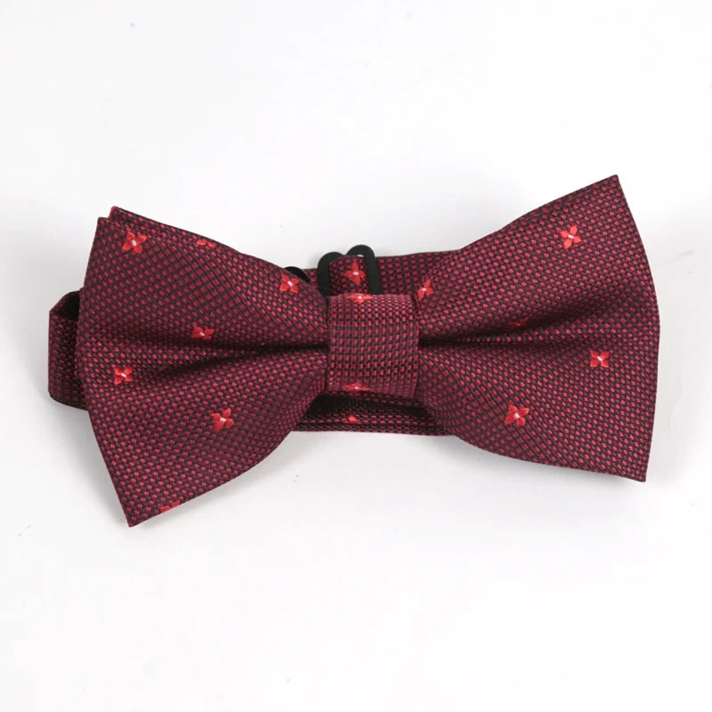 Luxury Men’s Burgundy Tie Set with Pocket Square, Bow Tie & Cufflinks | Wedding & Business Gift Set