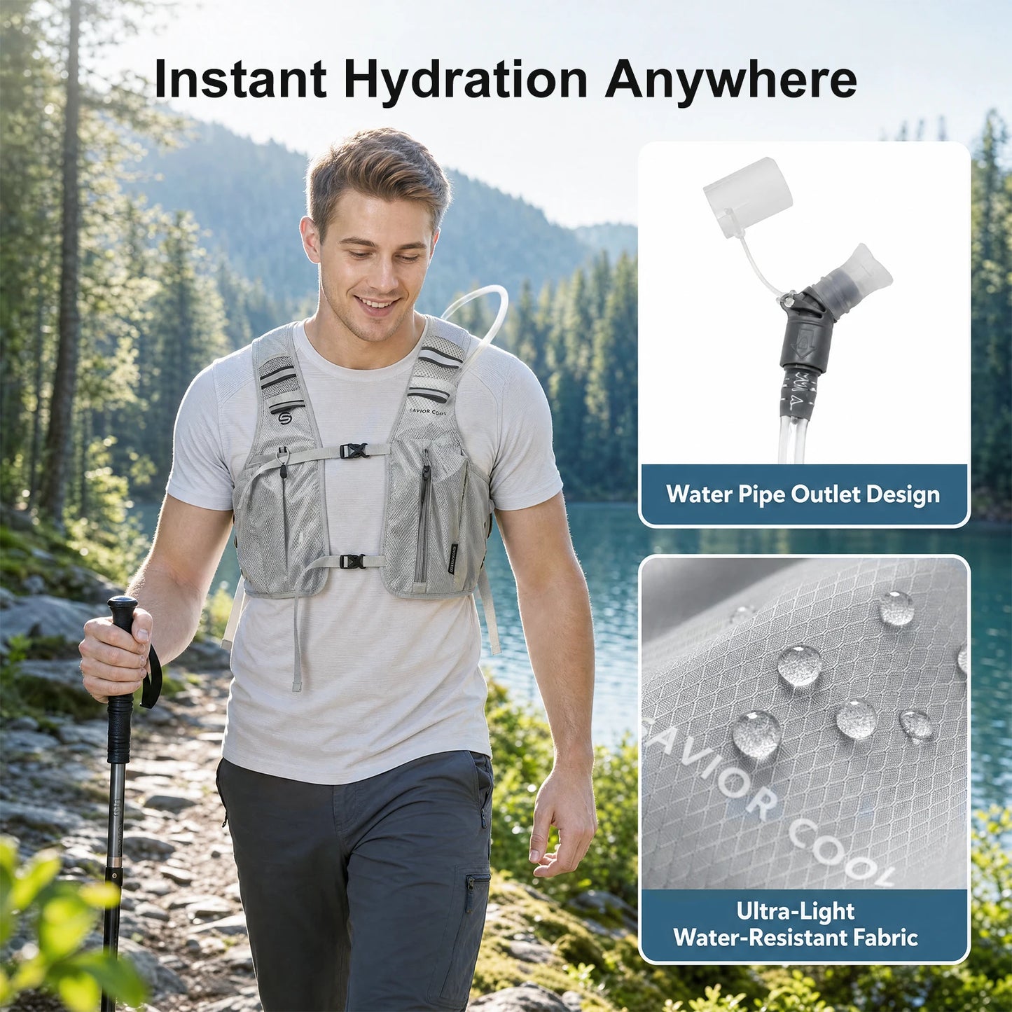 Portable Cooling Vest with Fan System –.Lightweight Summer Cooling Vest for Outdoor Work, Hiking & Camping