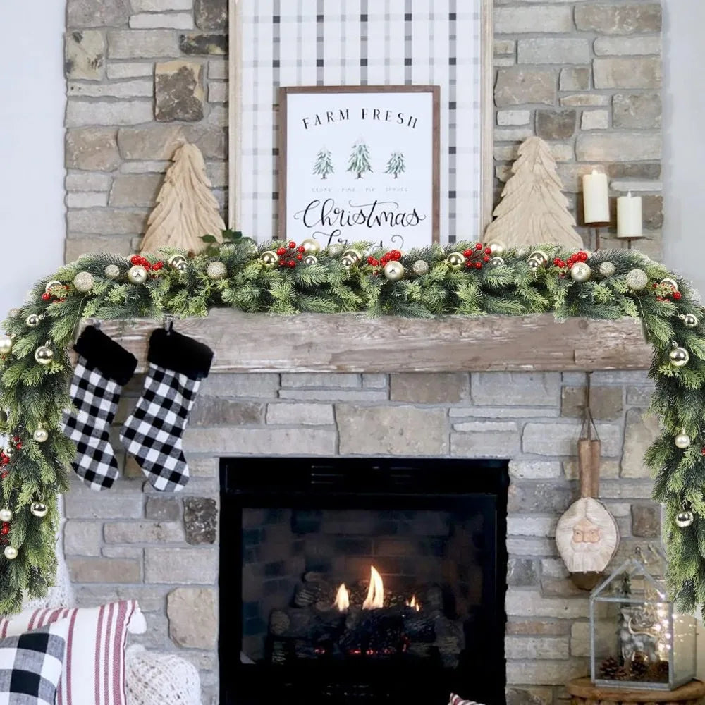 Pine Christmas Garland 6 Feet Artificial Greenery Decor