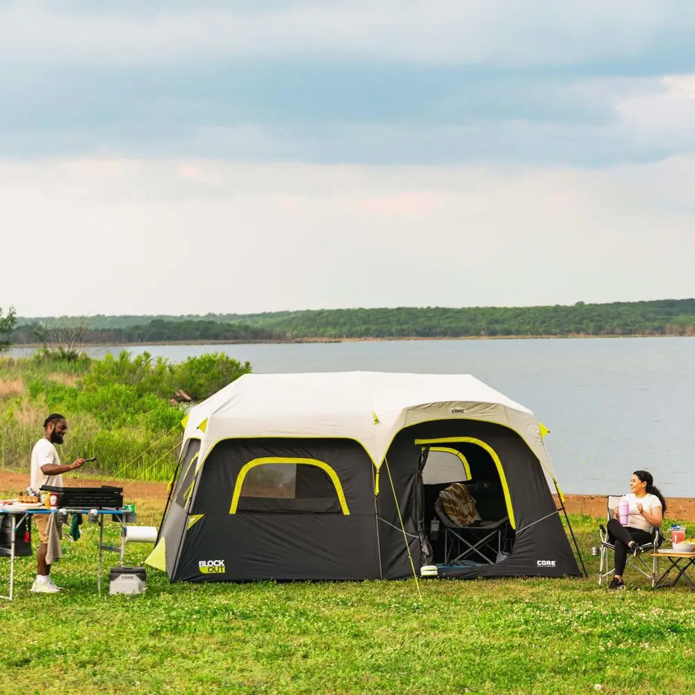 Blackout Instant Cabin Tent – Large Family Dark Room Camping Tent with Easy Setup