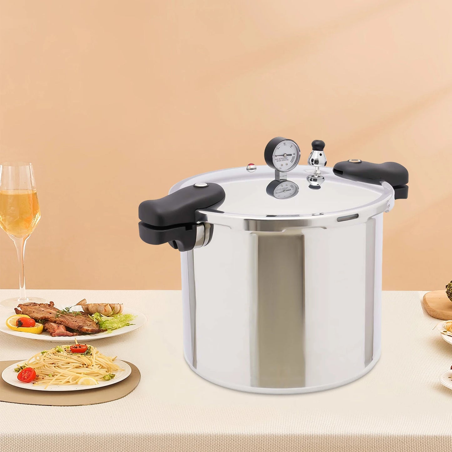 22L Heavy Duty Aluminum Pressure Cooker & Canner