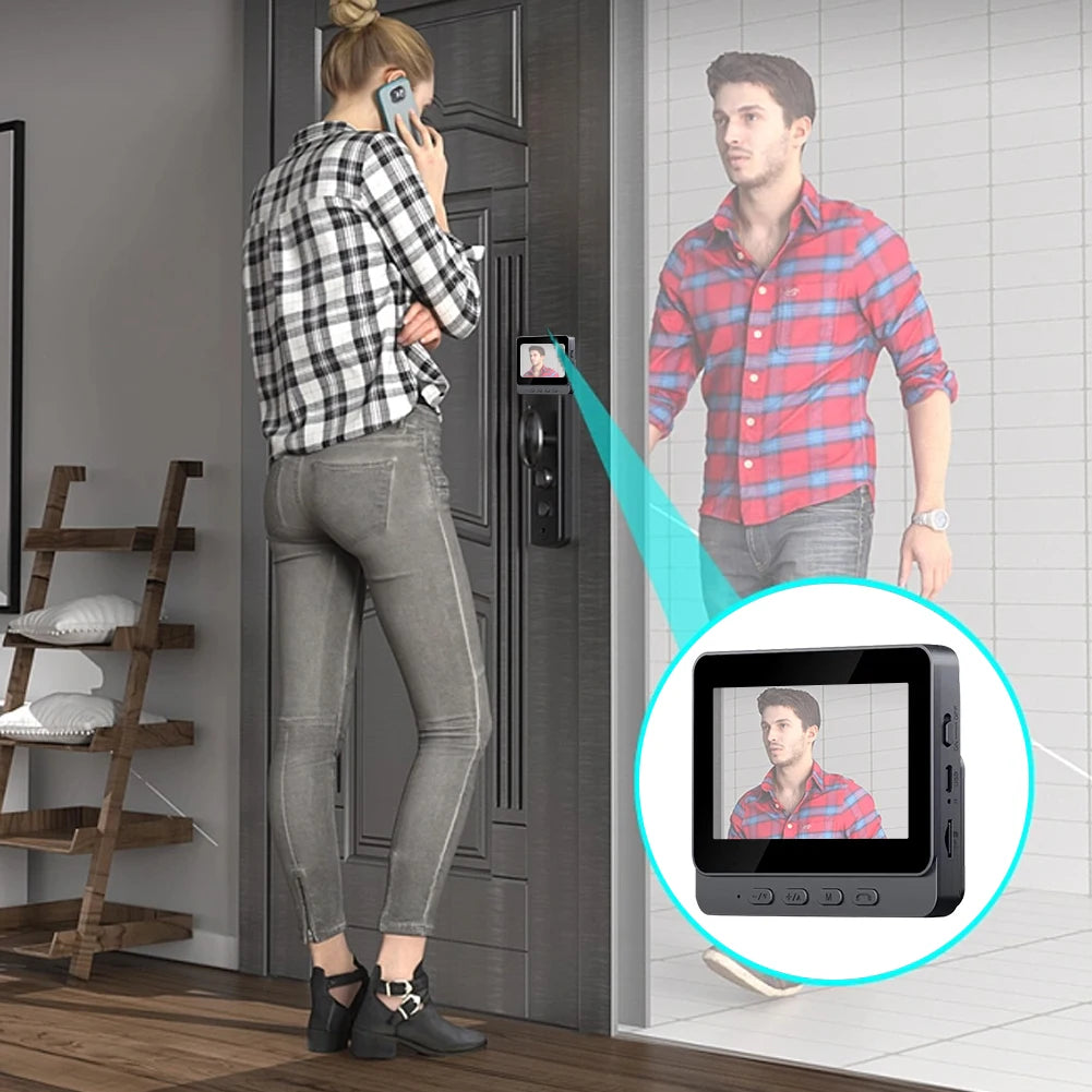 Video Doorbell Intercom Wireless 1080P IPS Screen 4 3 Inch