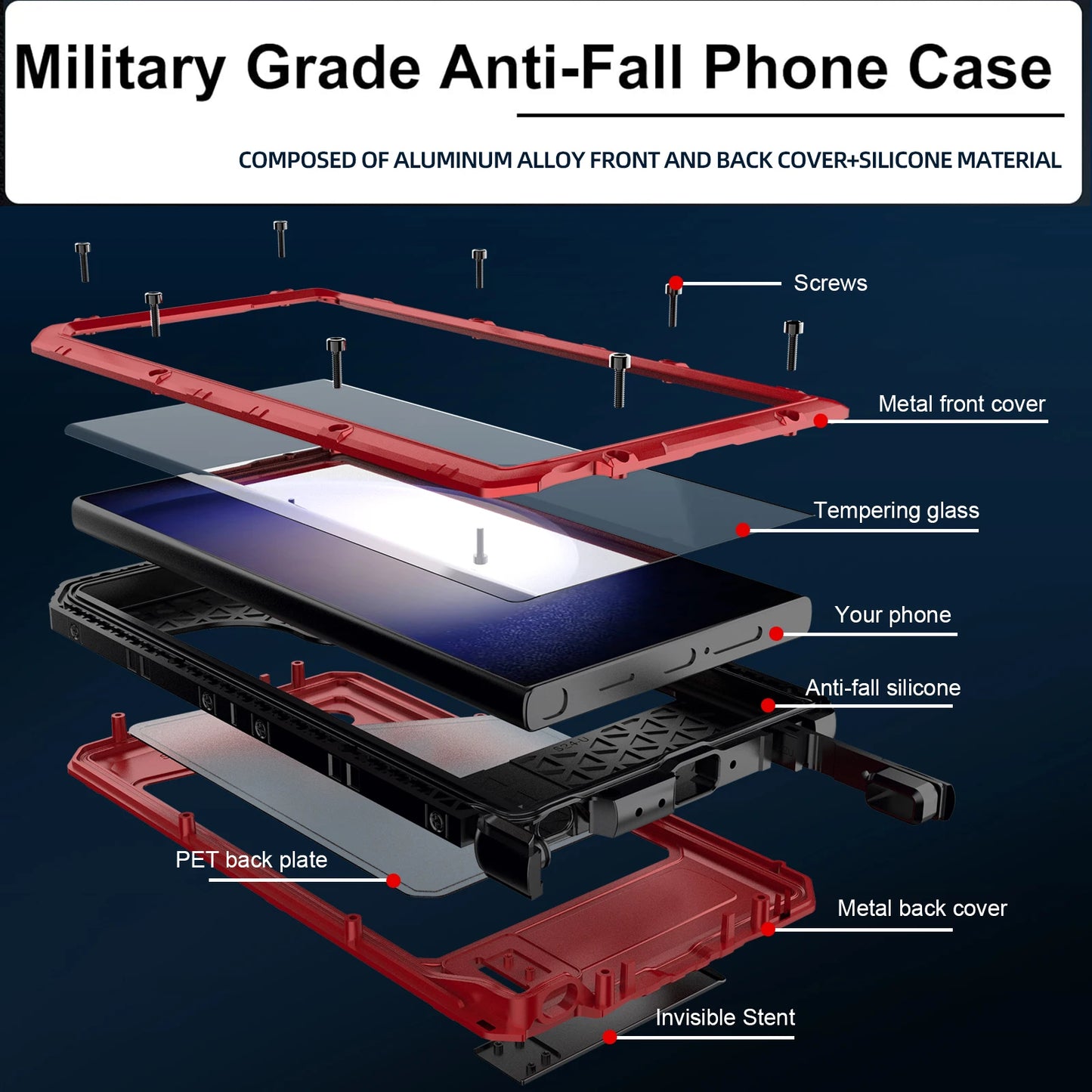 IP68 Waterproof Heavy Duty Metal Phone Case for Samsung Galaxy S24 S23 S22 Ultra Plus