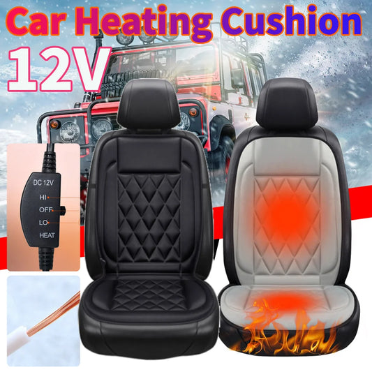 Car Heated Seat Cover 12V Heating Electric Car Seat Cushion 2 Gear Adjustable Non-slip Breathable Auto Interior Accessories