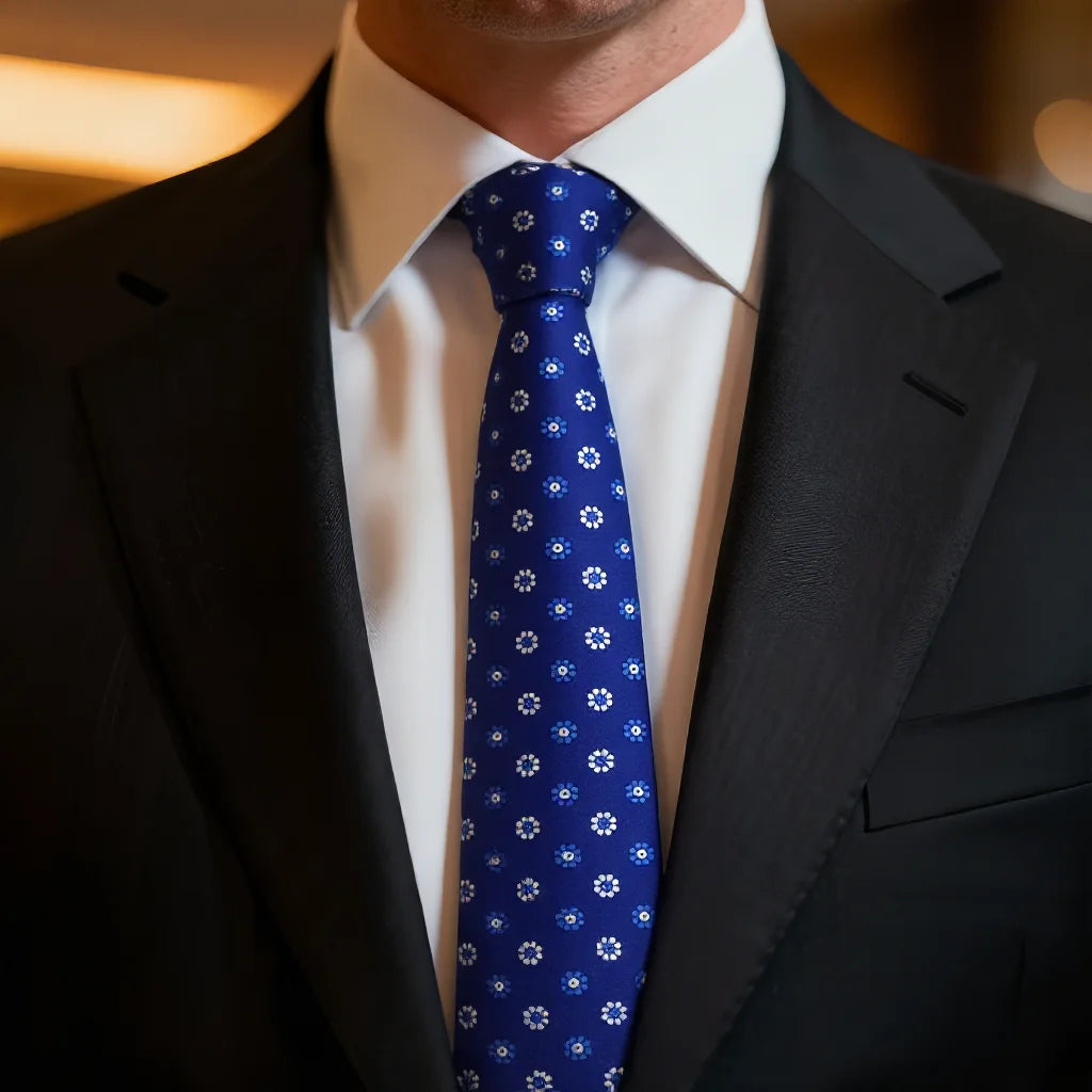 Luxury Men’s Silk Geometric Necktie for Business, Weddings & Formal Events