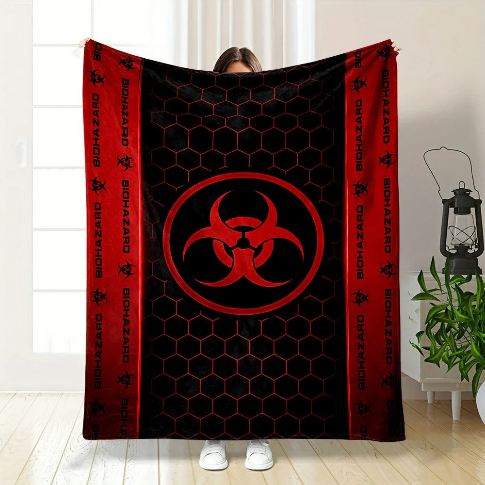Contemporary Reversible Flannel Throw Blanket .Soft Cozy Polyester Blanket for Sofa, Bed & Lounge
