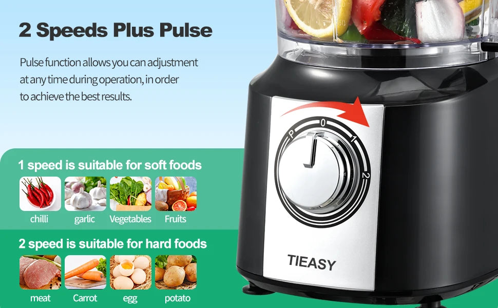 10-Cup (2.36L) 5-in-1 Electric Food Processor Powerful 600W Motor BPA-Free Easy Clean – Ideal for Smoothies, Dough, Baby Food
