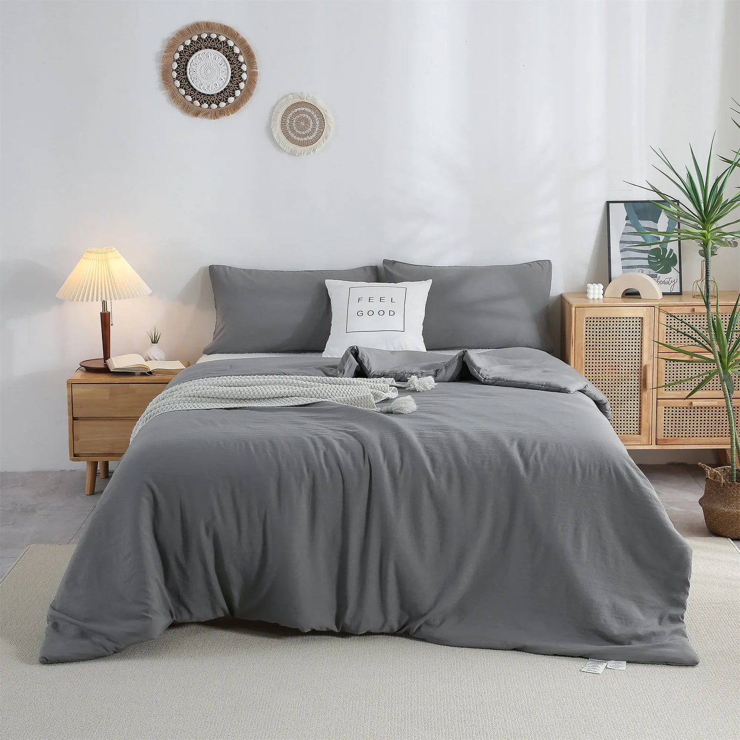 Soft Reversible Washable Bedding Comforter Sets ,Luxury Fluffy Microfiber Skin-friendly Comforter for All Season