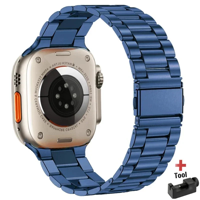 Premium Stainless Steel Apple Watch Band .Luxury Metal Replacement Strap