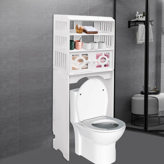 4 Tier Toilet Cabinet Space Saving Bathroom Storage Organizer