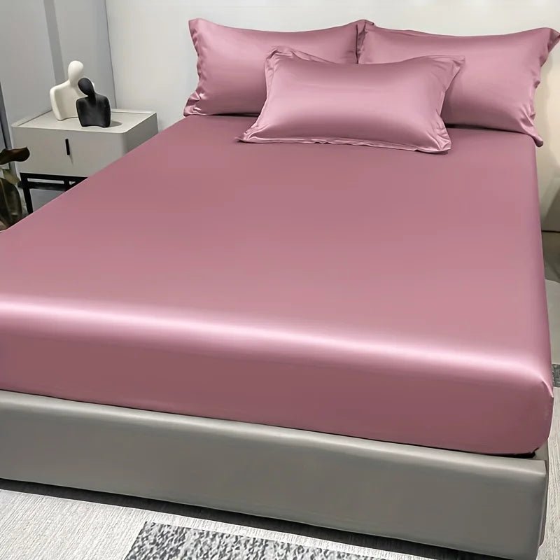 Luxury Satin Fitted Sheet .Silky Soft Deep Pocket Bedding