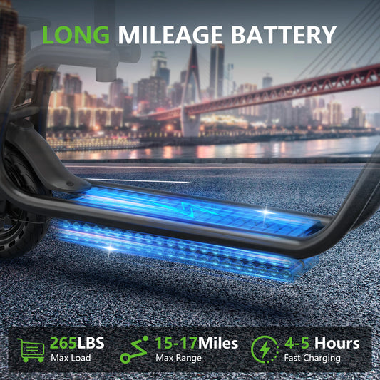 Maxshot 8.5” Electric Scooter with Seat & Basket – 350W Motor, Long Range Commuter E-Scooter