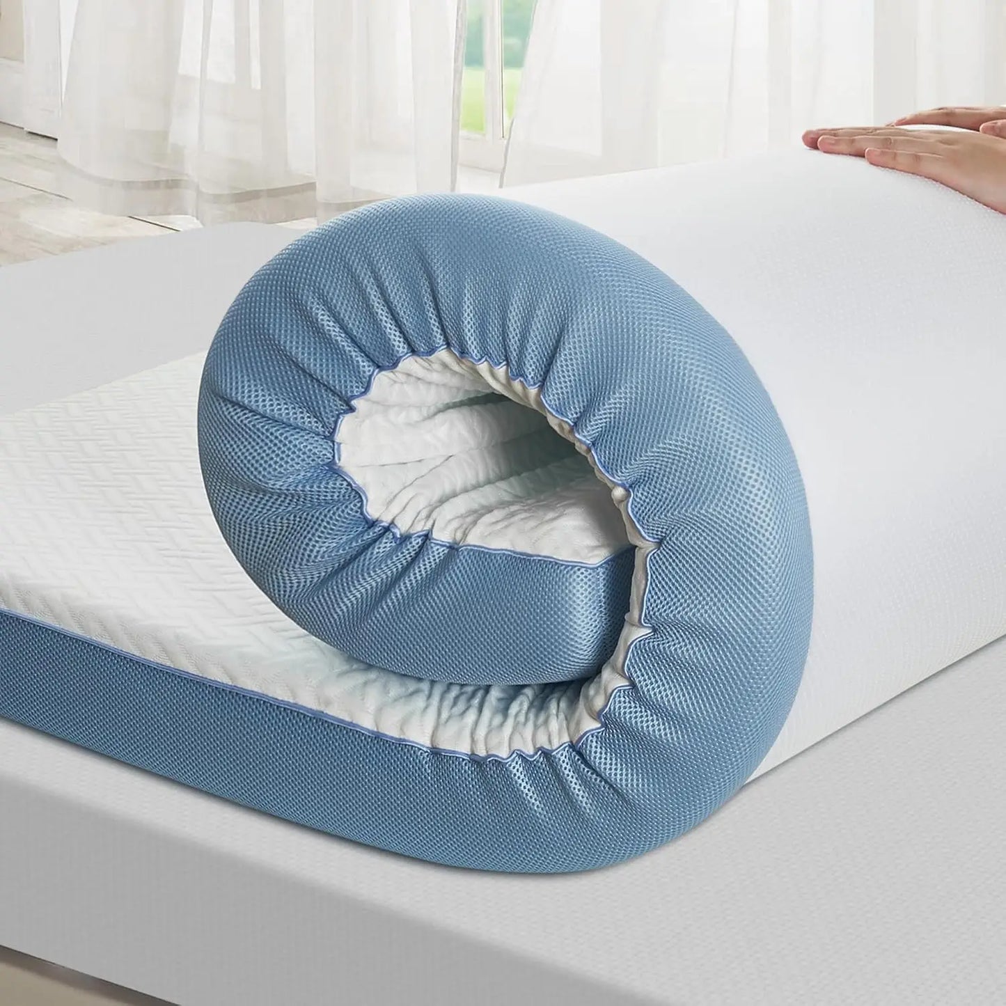 4 Inch Firm Mattress Topper Queen Size 60x80 Inch Extra Support, Gel-Infused High-Density Memory Foam Mattress Bed Topper .