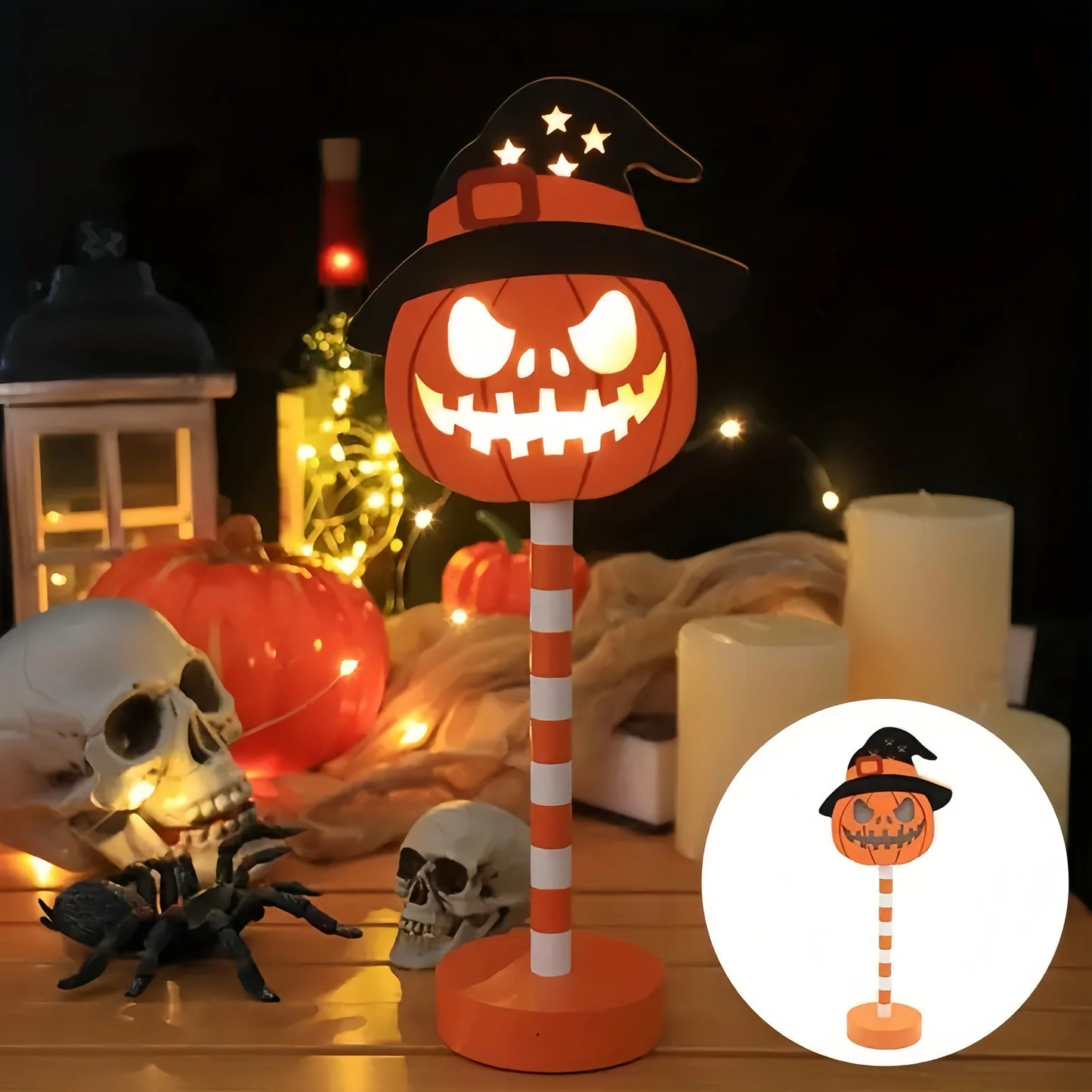 Halloween Pumpkin Hanging Lantern LED Decorative Light. Indoor & Outdoor Fall Party Décor