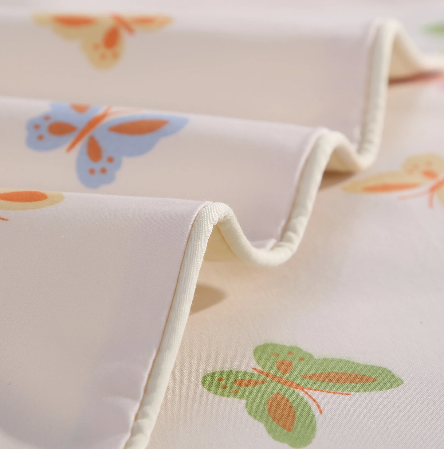 3pcs 600TC 100% Egyptian Cotton Duvet Cover Set, Luxury Colorful Butterfly Design, Soft Skin-Friendly (No Inserts)