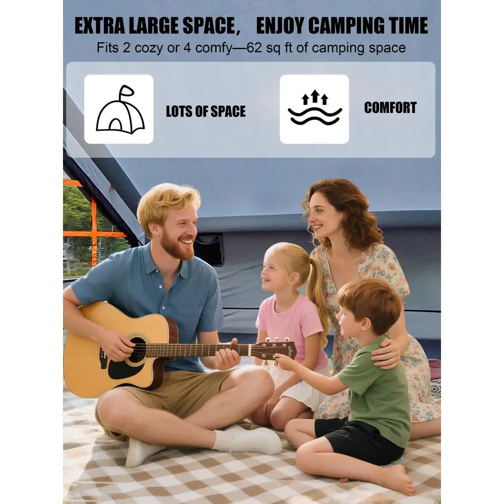 Inflatable Glamping Tent with Hand Pump – Waterproof Luxury Camping Shelter