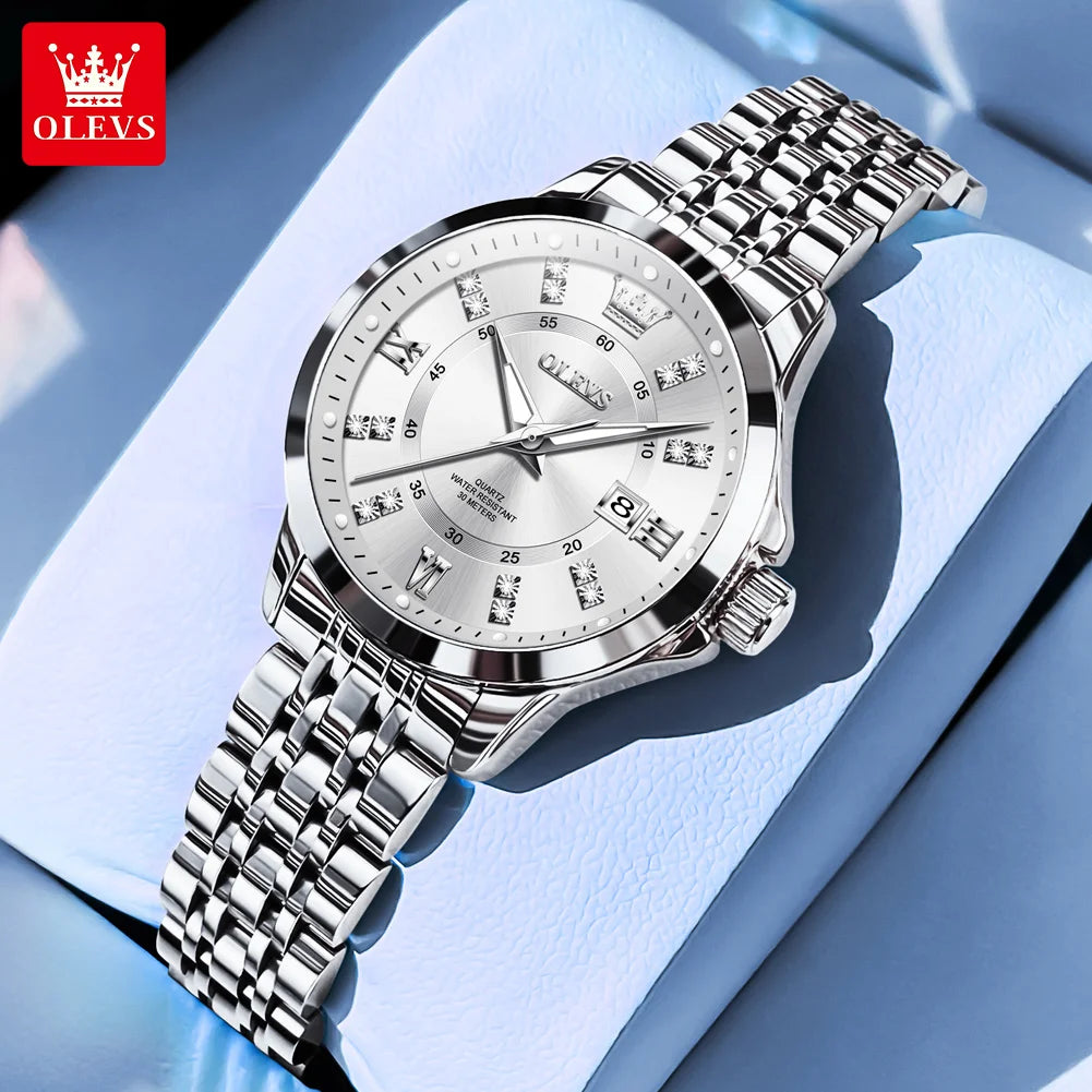 Women’s Elegant Two-Tone Watch – Classic Round Dial & Metal Bracelet