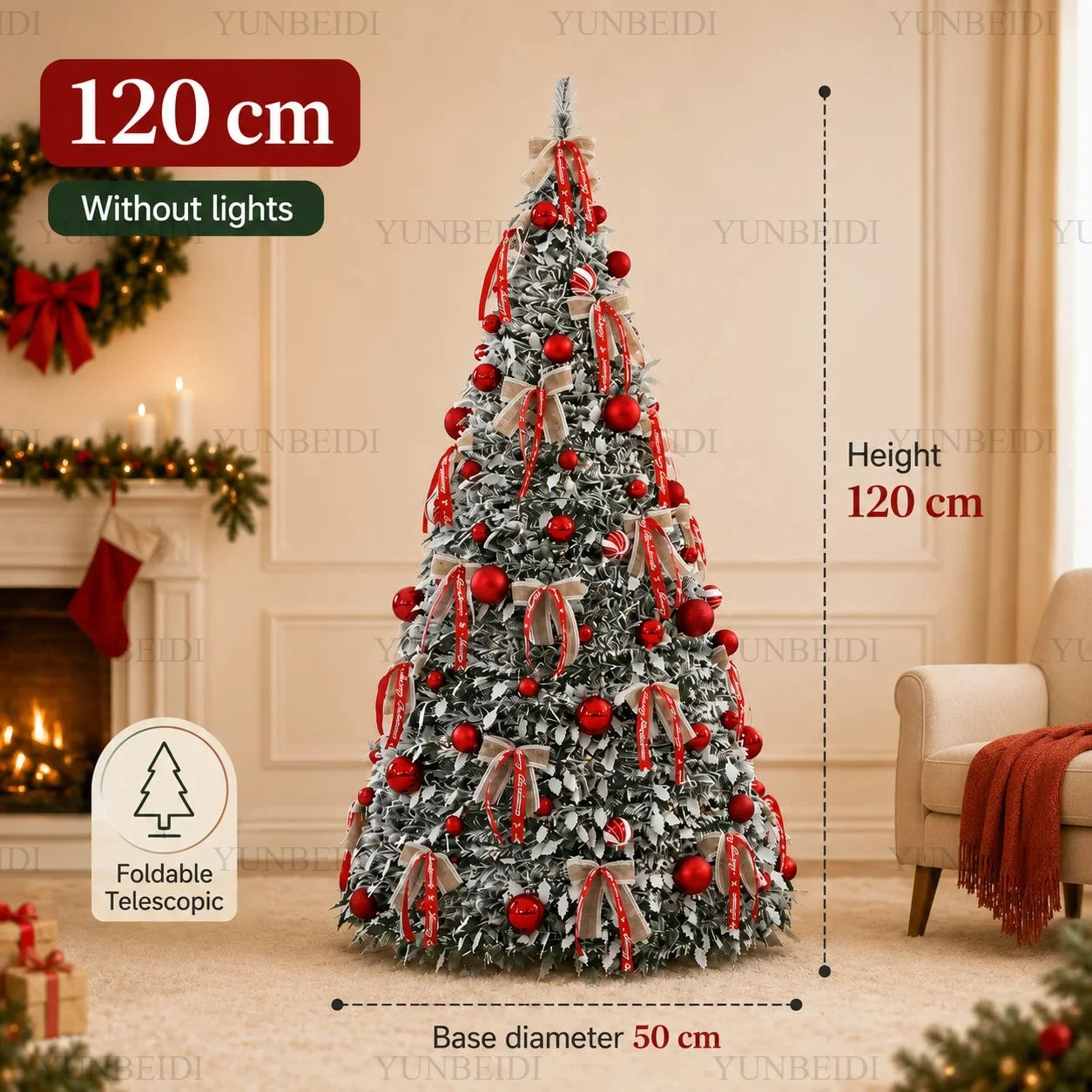 Foldable Pop-Up Christmas Tree .Easy Setup Holiday Décor