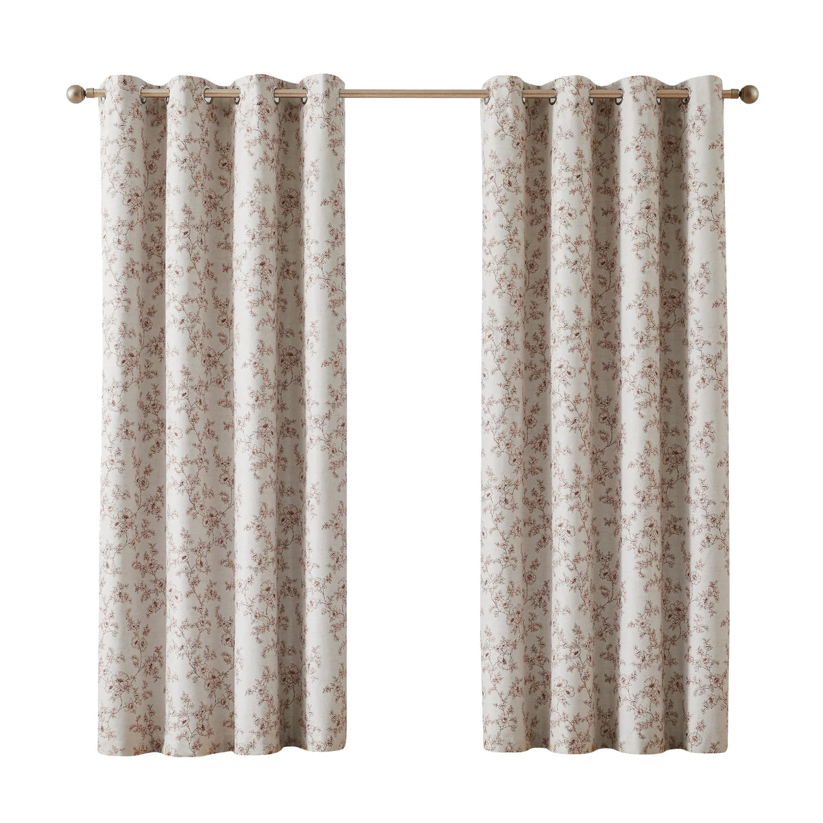 2-Panel Floral Print Blackout Curtains | Grommet Top Window Panels