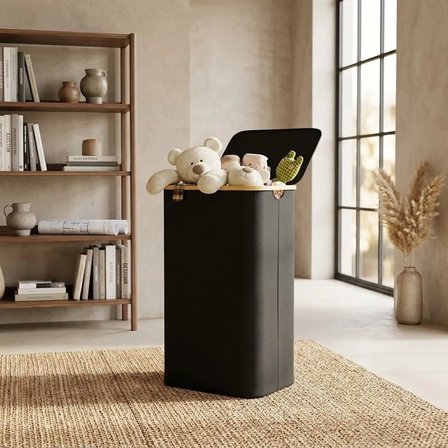 110L Large Capacity Laundry Hamper with Lid & Handles.  Collapsible Oxford Fabric Basket