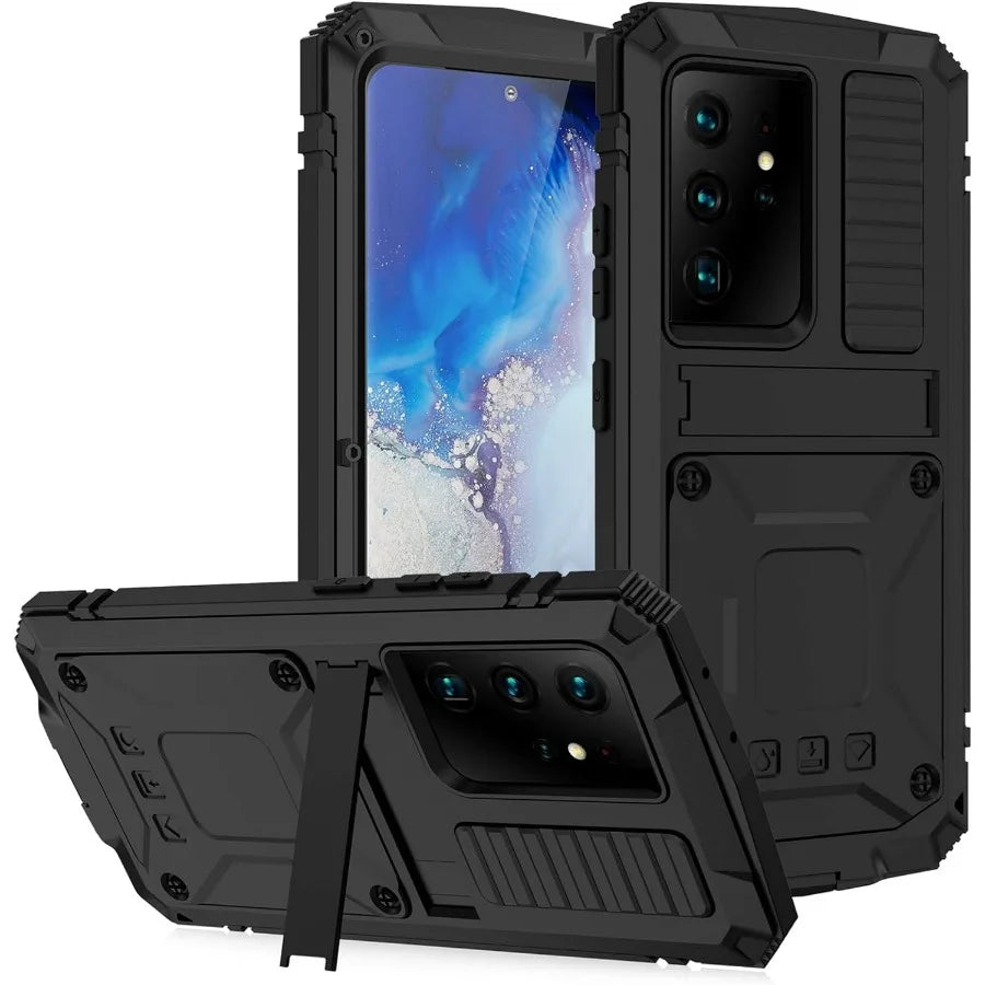 Rugged Shockproof Case for Samsung S25 Edge S24 Plus S23 Plus S25 Ultra Aluminum Metal Protective Cover