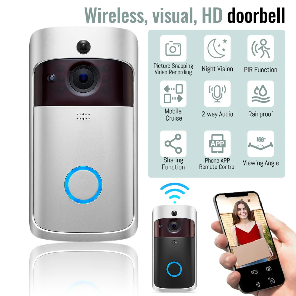 Smart WiFi Video Doorbell IP65 Waterproof Night Vision
