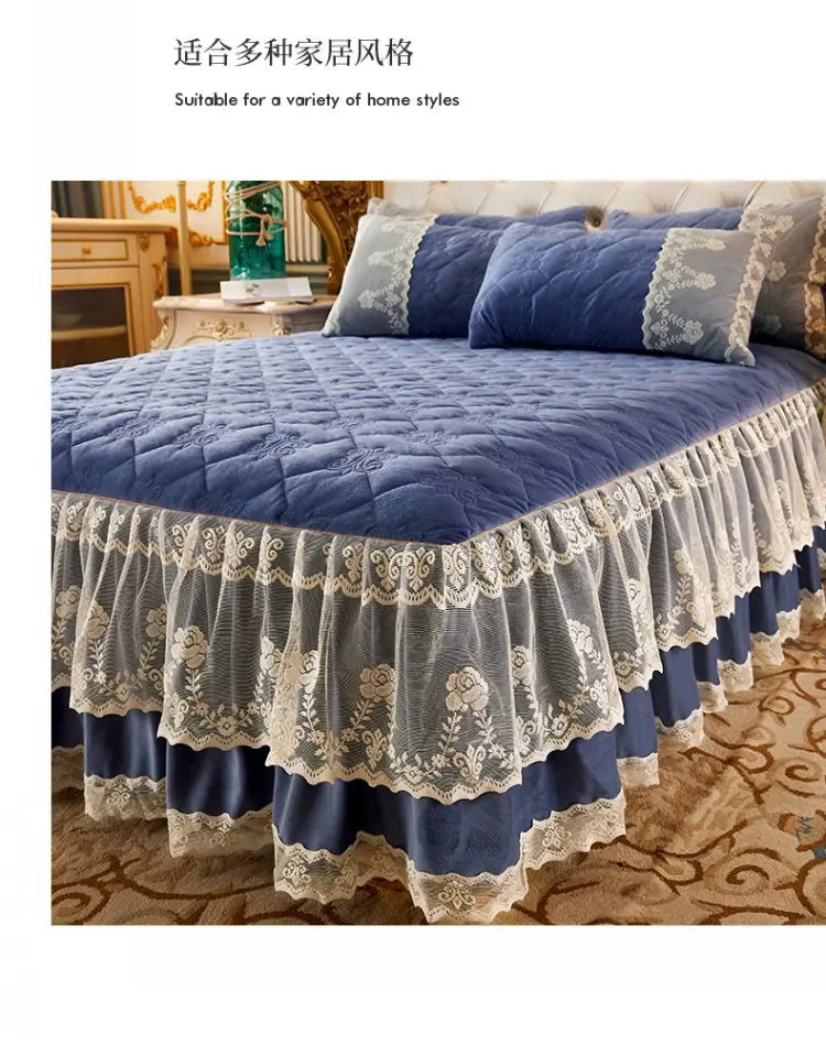 Elegant 3-Piece Lace Fitted Bedspread Set